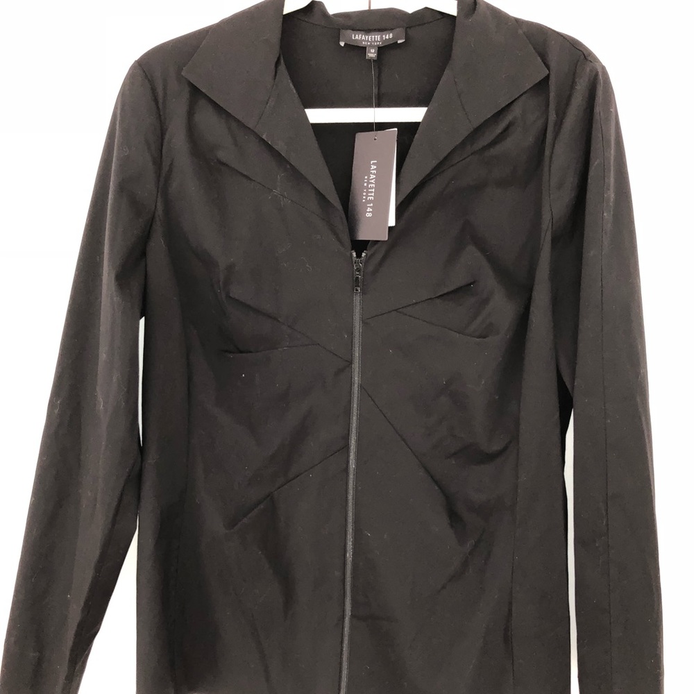 Lafayette 148 - Black zip-up top - size 12 NWT.